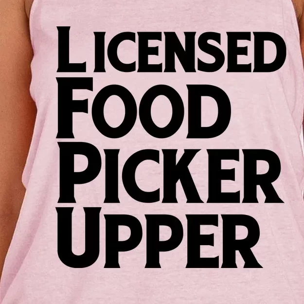 Licensed Food Picker Upper Women's Knotted Racerback Tank