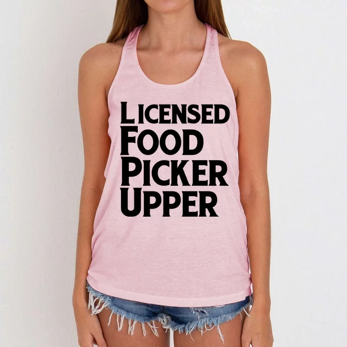 Licensed Food Picker Upper Women's Knotted Racerback Tank