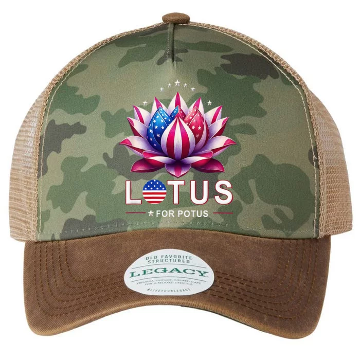 Lotus For Potus Kamala Harris 2024 President Trend Election Legacy Tie Dye Trucker Hat