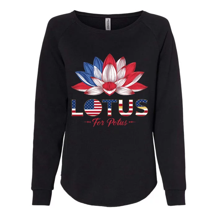 Lotus For Potus Kamala Harris 2024 President Trend Election Womens California Wash Sweatshirt