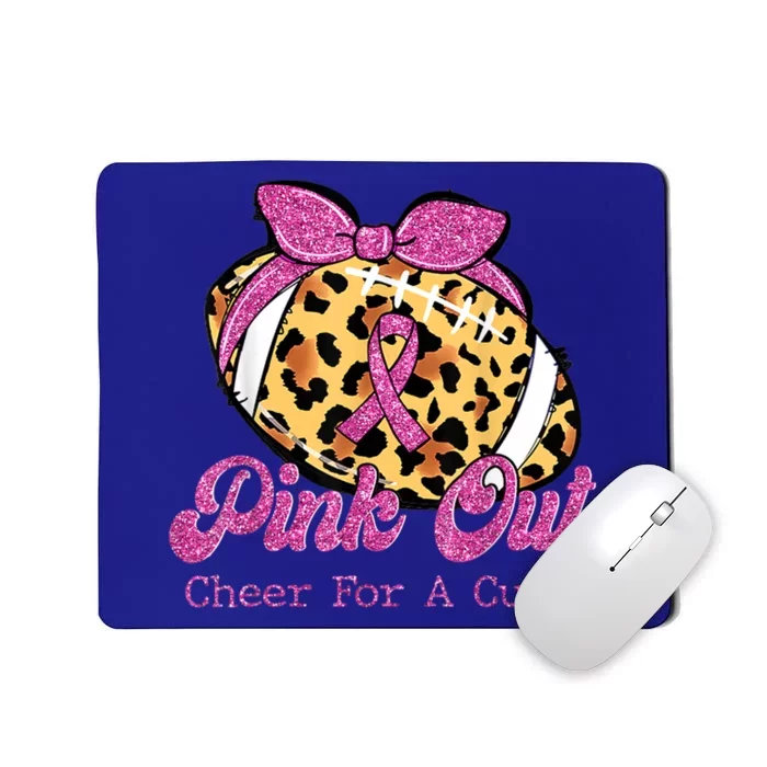 Leopard Football Pink Out Cheer For A Cure Breast Cancer Gift Mousepad