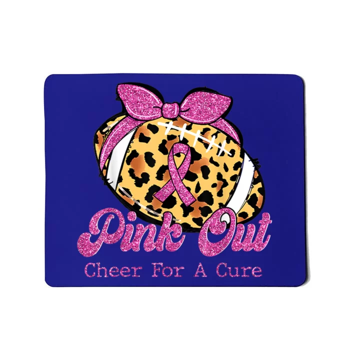 Leopard Football Pink Out Cheer For A Cure Breast Cancer Gift Mousepad