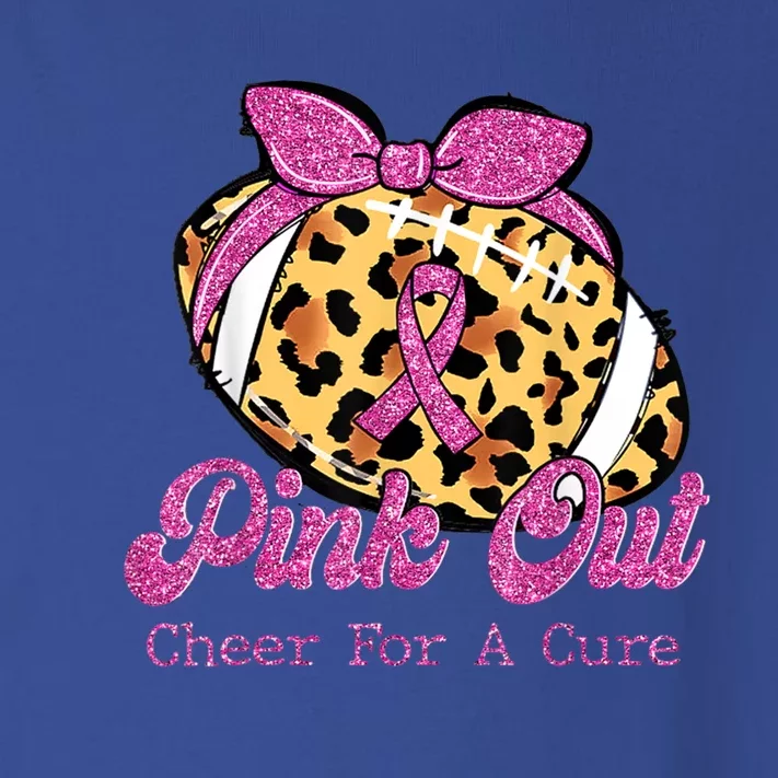 Leopard Football Pink Out Cheer For A Cure Breast Cancer Gift Toddler Long Sleeve Shirt