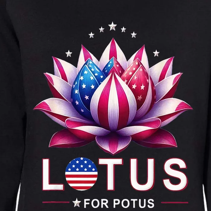 Lotus For Potus Kamala Harris 2024 President Trend Election Womens California Wash Sweatshirt