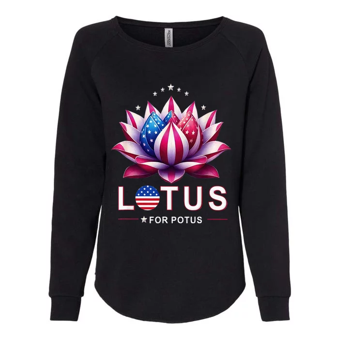 Lotus For Potus Kamala Harris 2024 President Trend Election Womens California Wash Sweatshirt