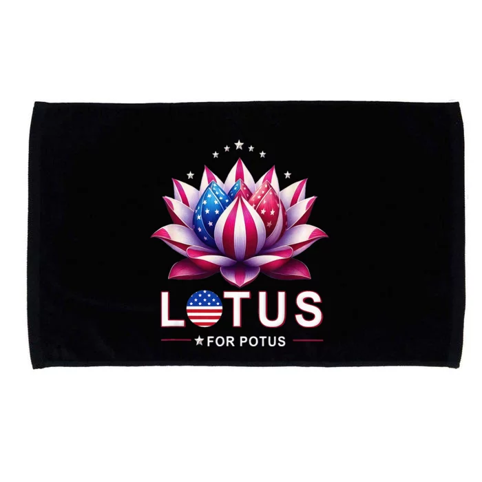 Lotus For Potus Kamala Harris 2024 President Trend Election Microfiber Hand Towel