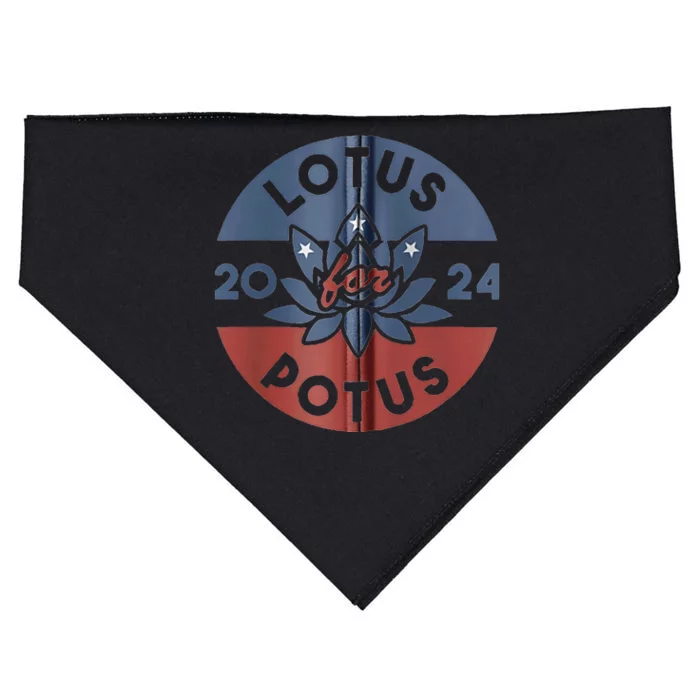 Lotus For Potus Kamala Harris 2024 Presidential Campaign USA-Made Doggie Bandana