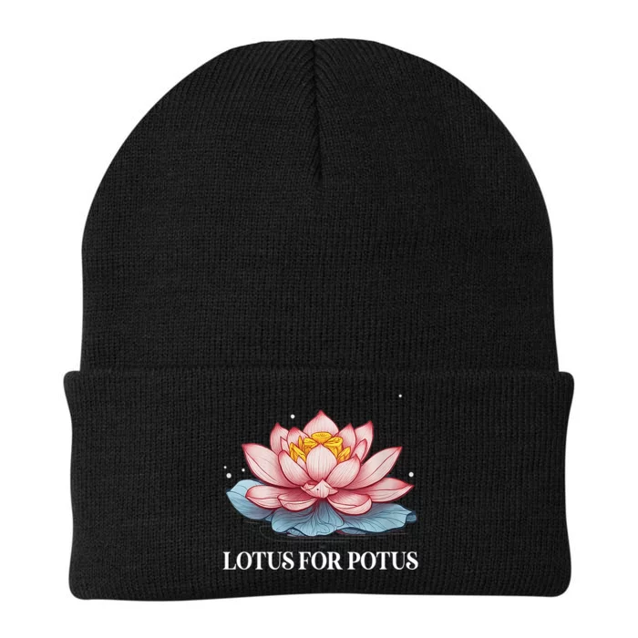 Lotus For Potus Kamala Harris President Campaign 2024 Knit Cap Winter Beanie