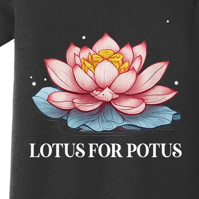 Lotus For Potus Kamala Harris President Campaign 2024 Baby Bodysuit