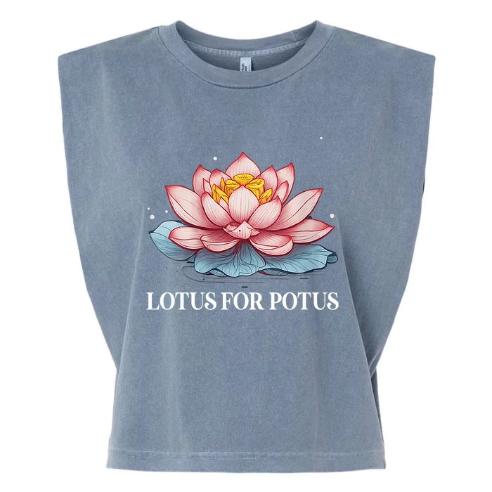 Lotus For Potus Kamala Harris President Campaign 2024 Garment-Dyed Women's Muscle Tee