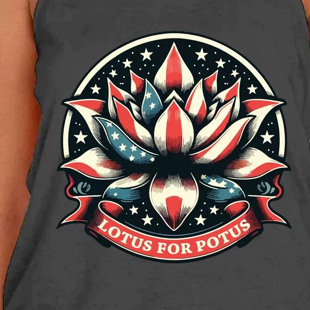 Lotus For Potus Women's Knotted Racerback Tank