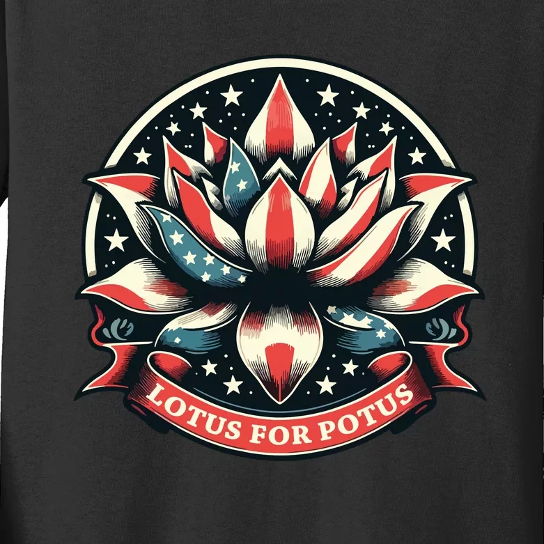 Lotus For Potus Kids Long Sleeve Shirt