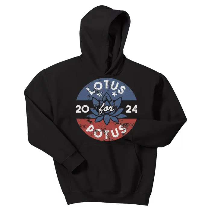 Lotus For Potus Kamala Harris 2024 Presidential Campaign Gift Kids Hoodie