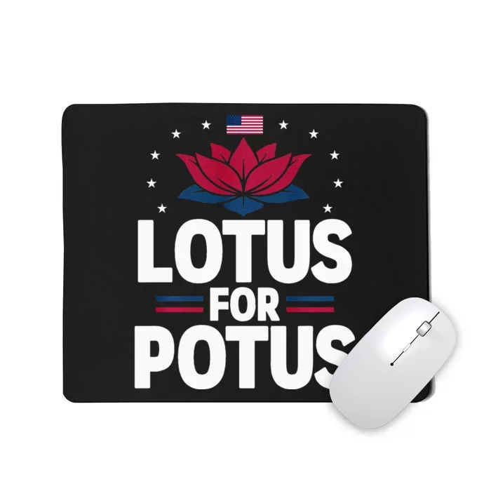 Lotus For Potus Cute Flower American Flag Kamala Harris 2024 Mousepad