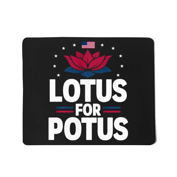 Lotus For Potus Cute Flower American Flag Kamala Harris 2024 Mousepad