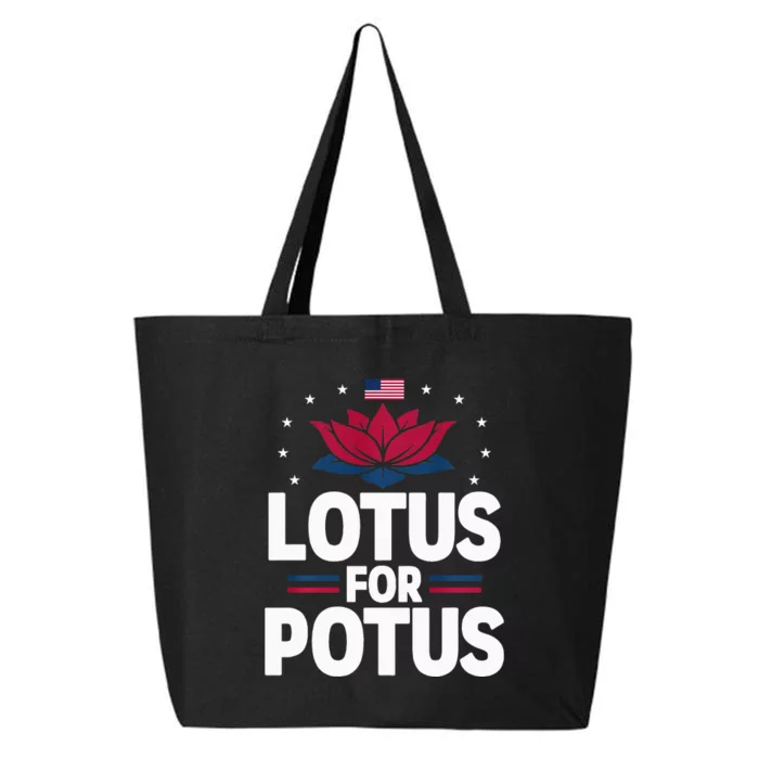 Lotus For Potus Cute Flower American Flag Kamala Harris 2024 25L Jumbo Tote