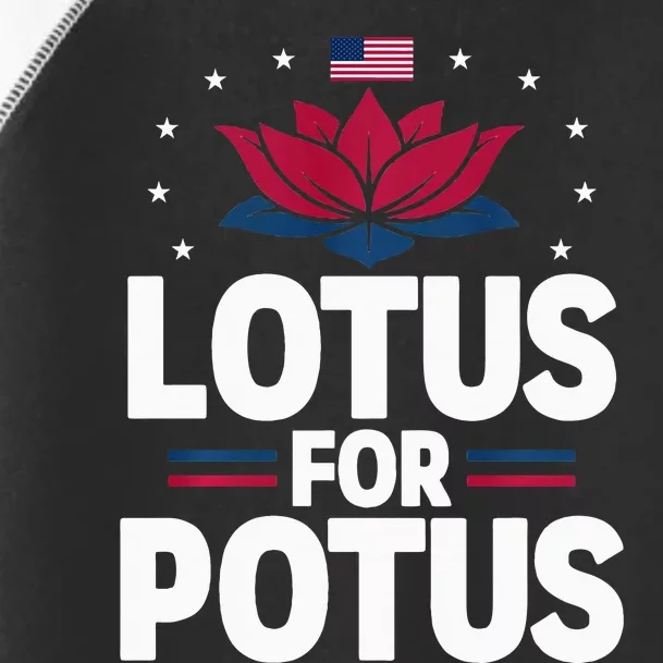 Lotus For Potus Cute Flower American Flag Kamala Harris 2024 Toddler Fine Jersey T-Shirt