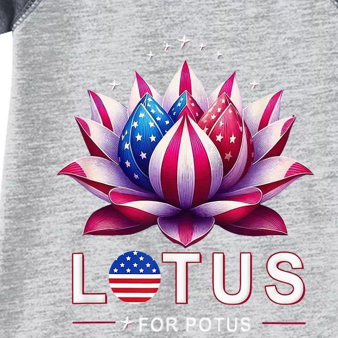 Lotus For Potus Kamala Harris 2024 President Trend Election Infant Baby Jersey Bodysuit