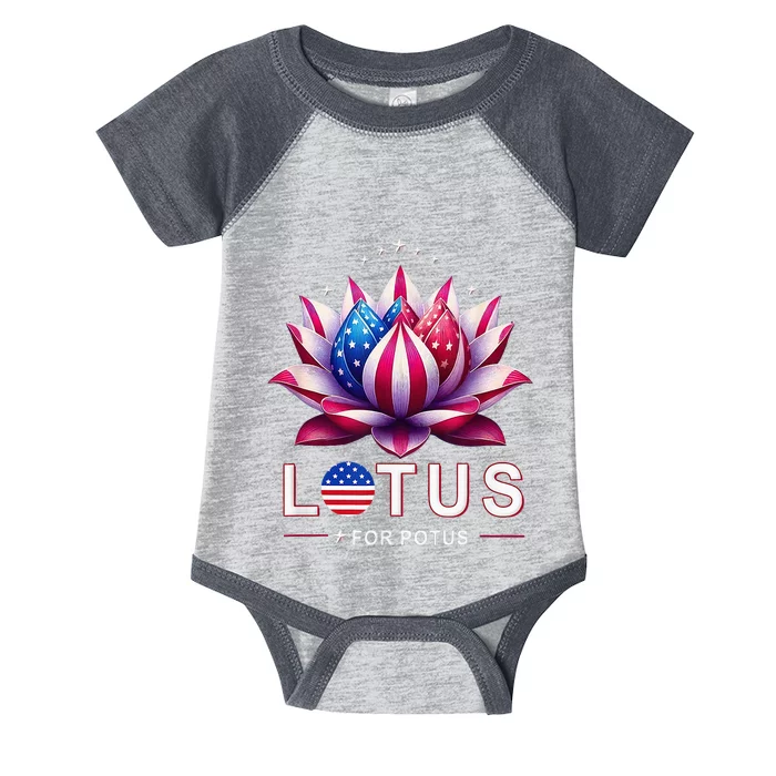 Lotus For Potus Kamala Harris 2024 President Trend Election Infant Baby Jersey Bodysuit