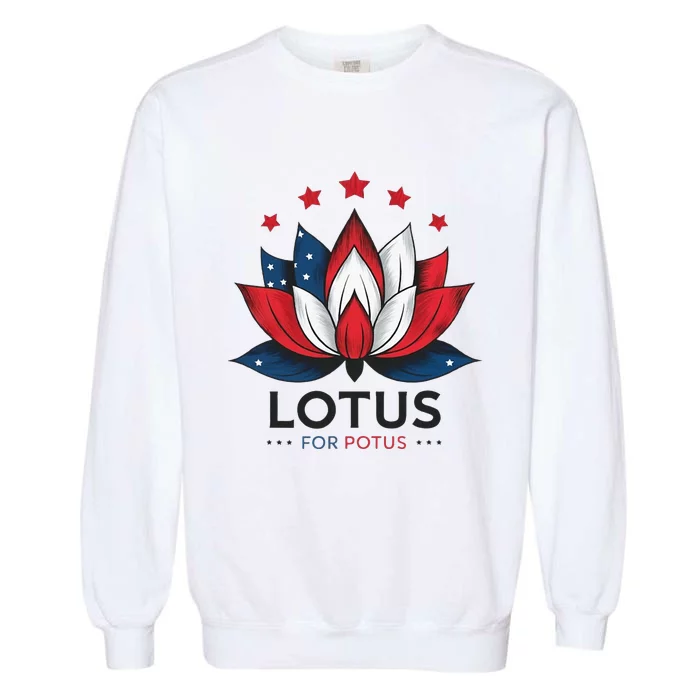 Lotus For Potus Kamala Harris 2024 Garment-Dyed Sweatshirt