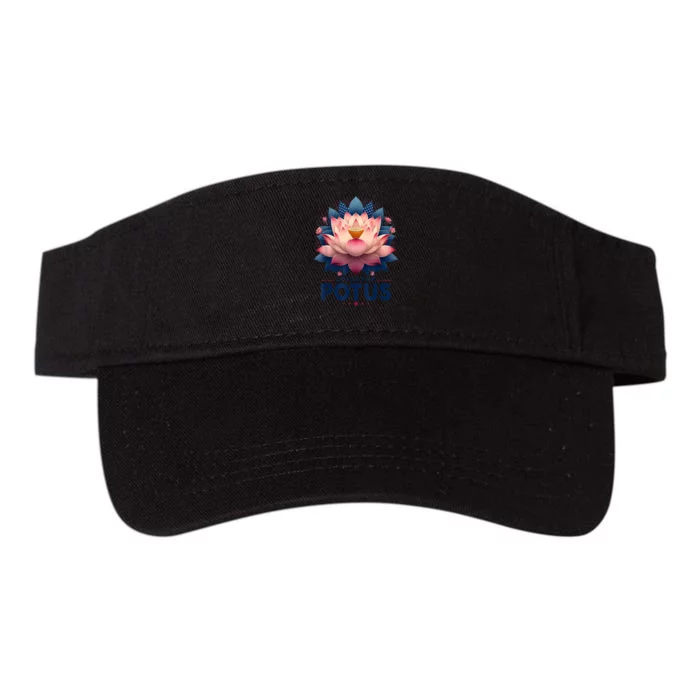 Lotus For Potus Trending President Kamala Harris 2024 Gift Valucap Bio-Washed Visor