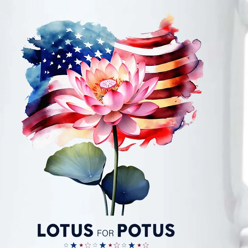 Lotus For Potus Kamala Harris 2024 President Election Vote Black Color Changing Mug