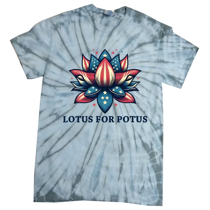 Lotus For Potus Usa Election Red White And Blue Tie-Dye T-Shirt