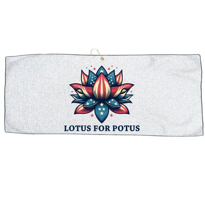 Lotus For Potus Usa Election Red White And Blue Large Microfiber Waffle Golf Towel