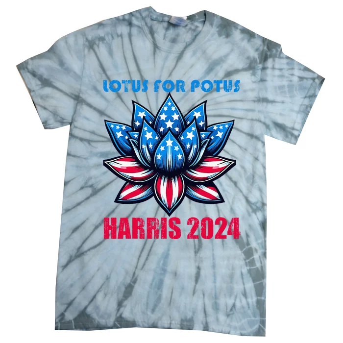 Lotus For Potus Harris 2024 Tie-Dye T-Shirt