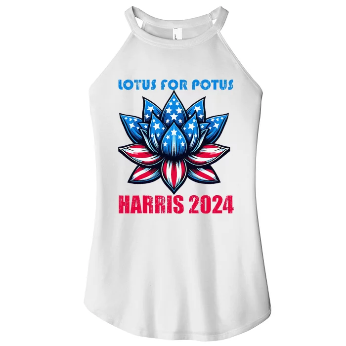 Lotus For Potus Harris 2024 Women’s Perfect Tri Rocker Tank