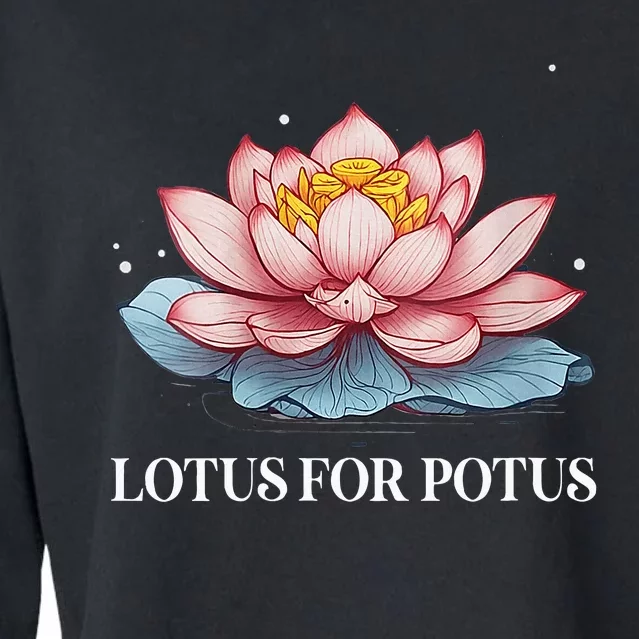 Lotus For Potus Kamala Harris President Campaign 2024 Cropped Pullover Crew