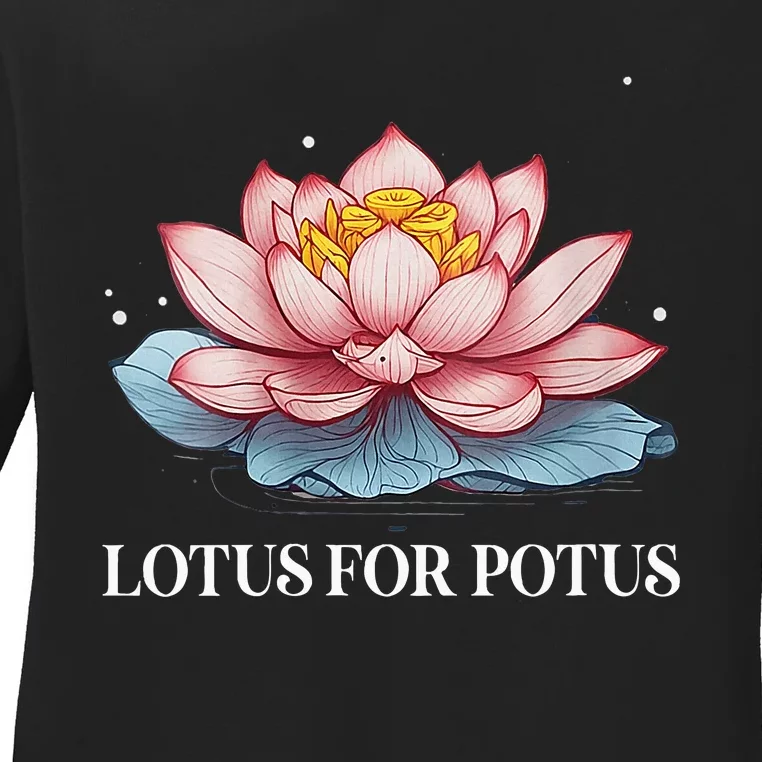 Lotus For Potus Kamala Harris President Campaign 2024 Ladies Long Sleeve Shirt