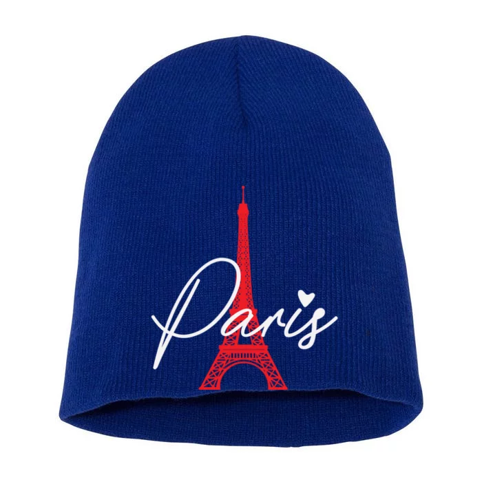 Love From Paris The Eiffel Tower A Love Sign From France Gift Short Acrylic Beanie