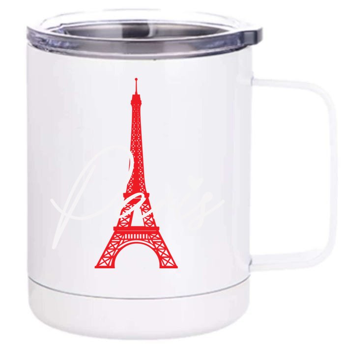 Love From Paris The Eiffel Tower A Love Sign From France Gift Front & Back 12oz Stainless Steel Tumbler Cup