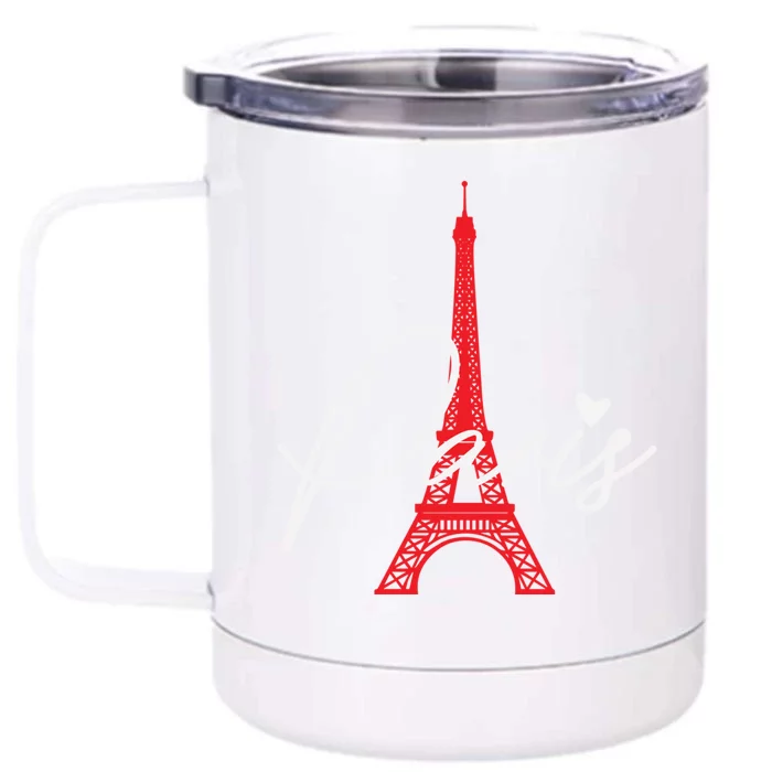 Love From Paris The Eiffel Tower A Love Sign From France Gift Front & Back 12oz Stainless Steel Tumbler Cup