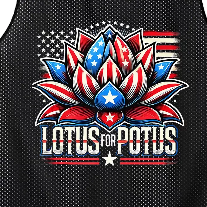 Lotus For Potus Kamala Harris 2024 President Trend Election Mesh Reversible Basketball Jersey Tank