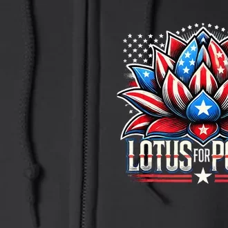 Lotus For Potus Kamala Harris 2024 President Trend Election Full Zip Hoodie