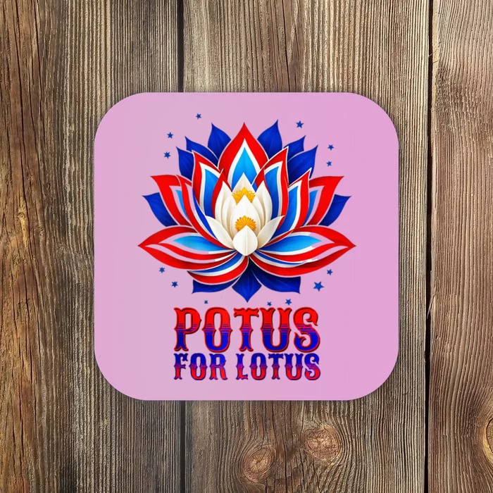 Lotus For Potus Kamala Harris 2024 President Trend Election Raglan Baseball Coaster