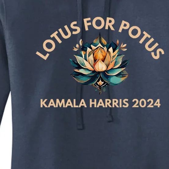 Lotus For Potus Kamala Harris President Election 2024 Women's Pullover Hoodie