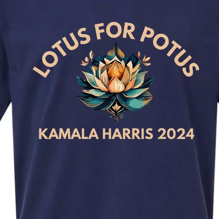 Lotus For Potus Kamala Harris President Election 2024 Sueded Cloud Jersey T-Shirt