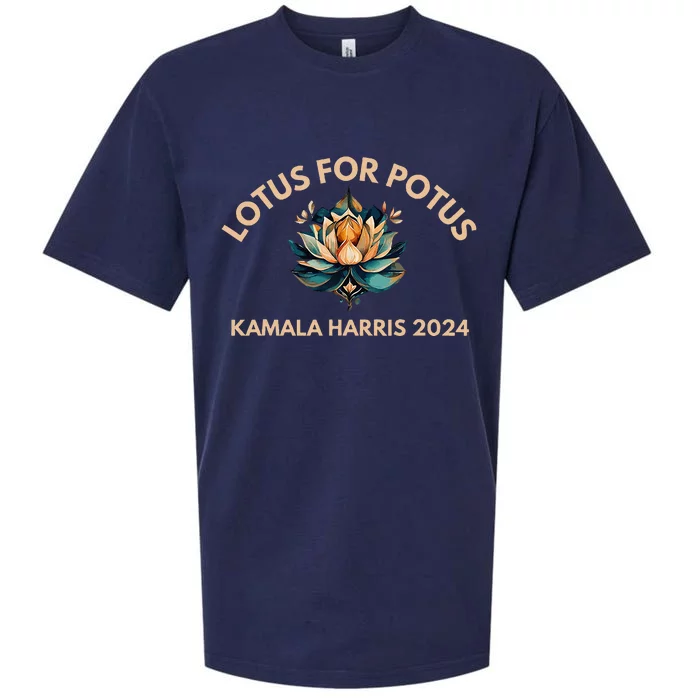 Lotus For Potus Kamala Harris President Election 2024 Sueded Cloud Jersey T-Shirt