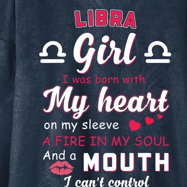 Libra Funny Quote With Zodiac Sign Birthday Gift Hooded Wearable Blanket