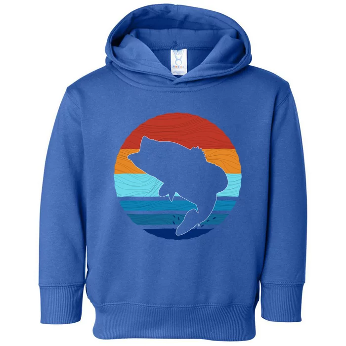 Largemounth Fish Retro Style Vintage Gift Toddler Hoodie