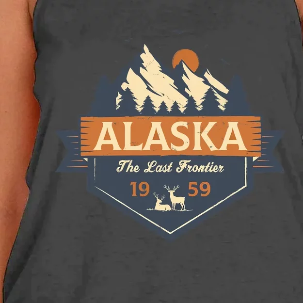 Last Frontier Retro Alaska Women's Knotted Racerback Tank