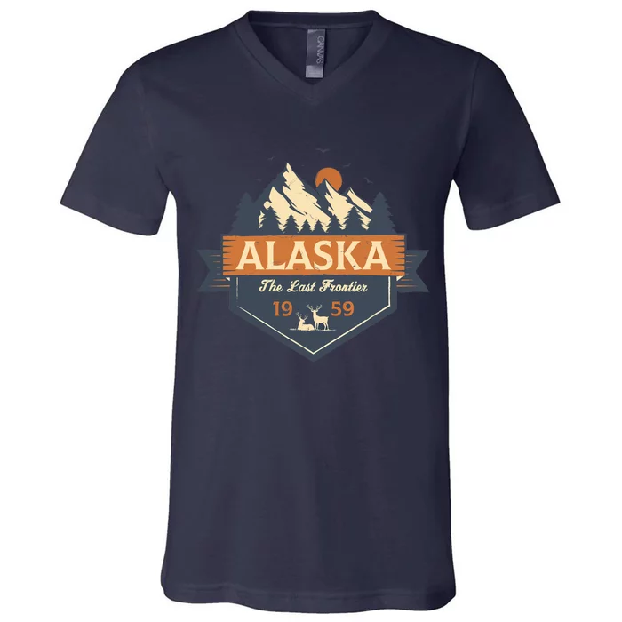 Last Frontier Retro Alaska V-Neck T-Shirt