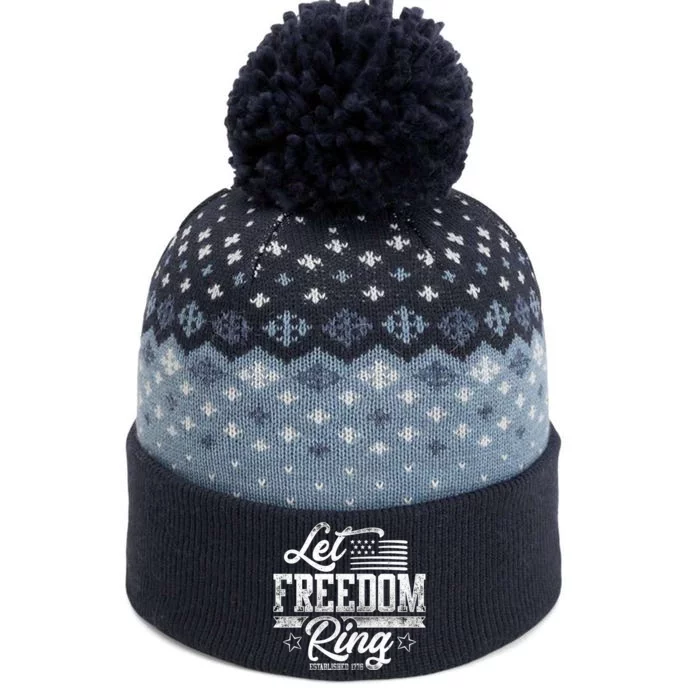 Let Freedom Ring Established 1776 The Baniff Cuffed Pom Beanie