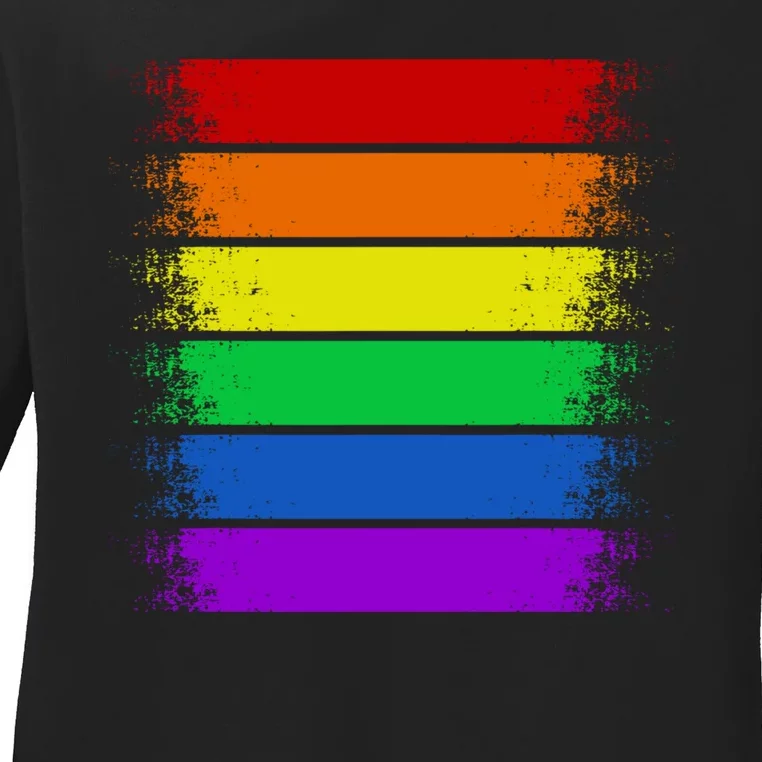 LGBT Flag Rainbow Shirts LGBT Pride Awareness Ladies Long Sleeve Shirt