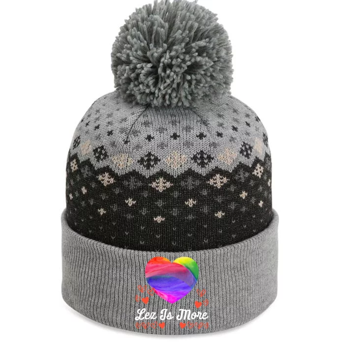 Lesbian Flag Rainbow Pride Lez Fun Love Valentines Day Cute Gift The Baniff Cuffed Pom Beanie