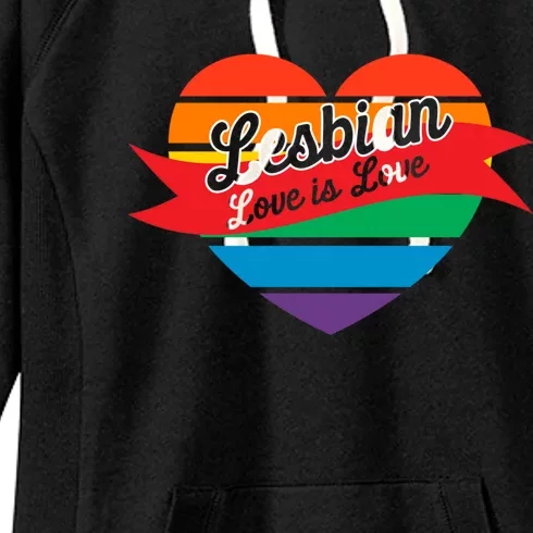 Lesbian Flag Rainbow Pride Love Live Valentines Day Gift Women's Fleece Hoodie