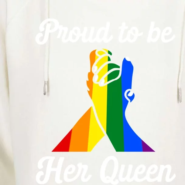 Lesbian Flag Rainbow Pride Proud Queen Valentines Day Gift Womens Funnel Neck Pullover Hood